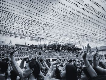 Group of people at music concert