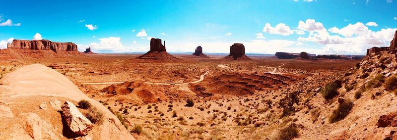 Panoramic view of desert against sky