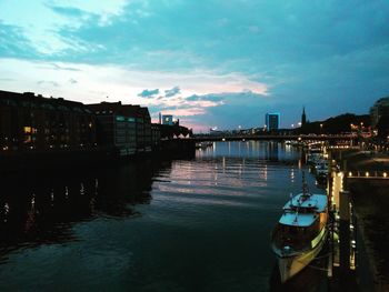 View of river with buildings in background