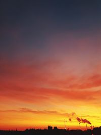 Scenic view of dramatic sky during sunset