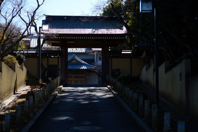 Illuminated entrance of building