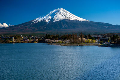 View of snowcapped mountain against sky