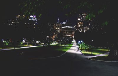 Road in city at night