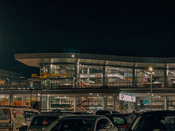 View of bridge in city at night