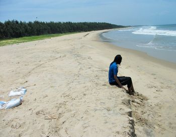 Tourists on beach