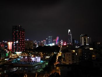 City skyline at night