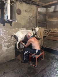 Man sitting on chair