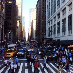 High angle view of city street