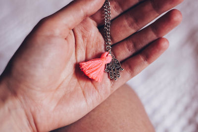 Midsection of person holding hands