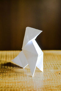 Close-up of paper origami on table