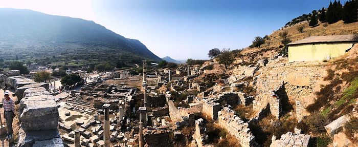 Panoramic view of fort against sky