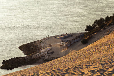 High angle view of beach