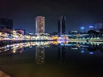 Illuminated city at night