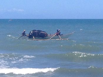 View of boat in sea