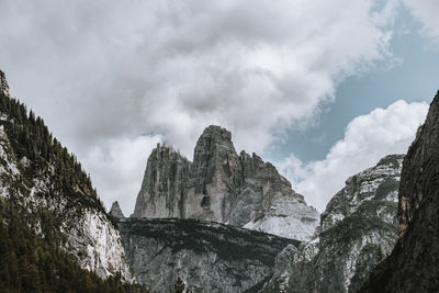 Low angle view of mountains against sky