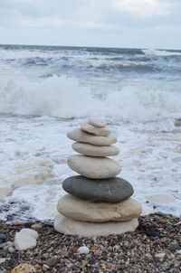 Stack of stones on beach