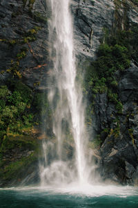 View of waterfall in forest