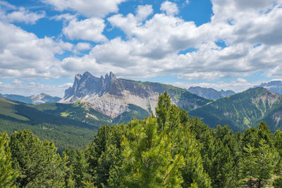 View of alp landscape in the dolomites