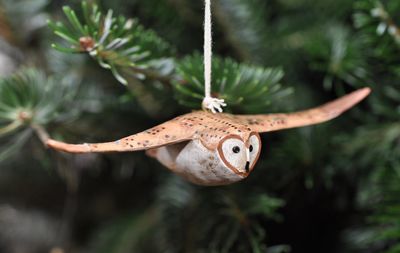 Wooden owl ornament