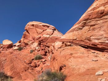 Low angle view of rock formations