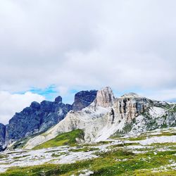 Scenic view of mountain range against sky