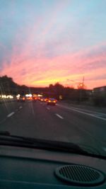 Cars moving on road at night