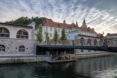 Butchers bridge in the heart of ljubljana, slovenia