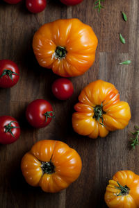 Close-up of pumpkins on table