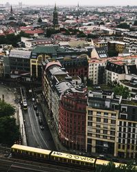 High angle view of cityscape against sky