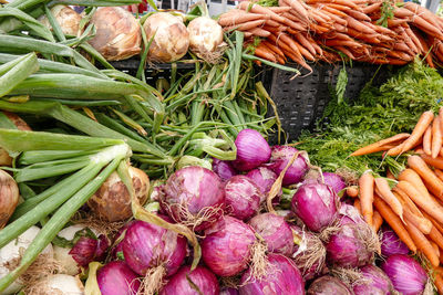 Full frame shot of vegetables in market