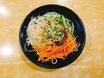 High angle view of food in bowl