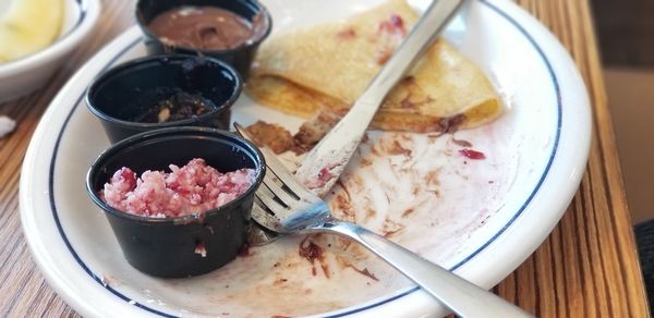 Close-up of food in bowl on table