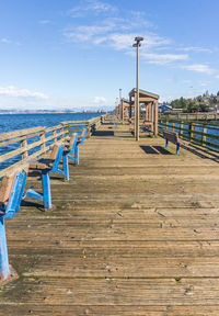 A view of a wooden pier in ruston, washington.