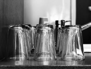 Close-up of glass jar on table