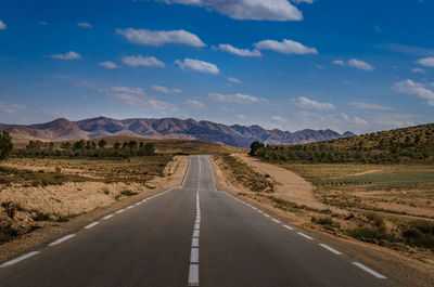 Empty road along countryside landscape