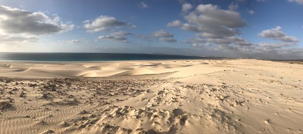 Scenic view of beach against sky