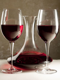 Close-up of wine glass on table