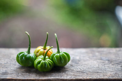 Close-up of fruits on table