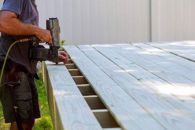 Man working on table