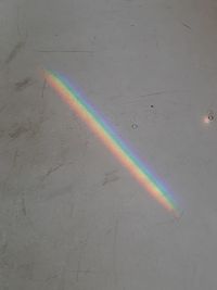 High angle view of rainbow over water