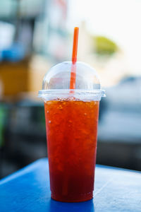 Close-up of drink on table