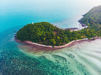 High angle view of bay at beach