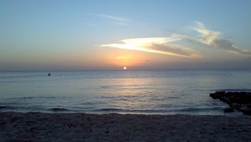 Scenic view of sea at sunset