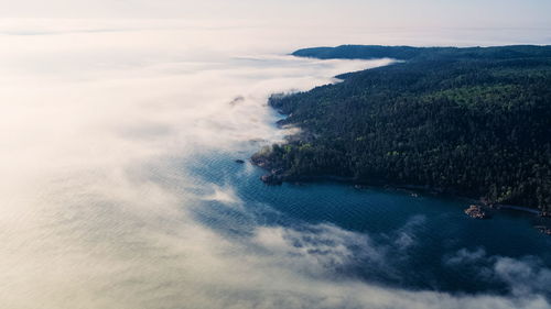 High angle view of sea against sky