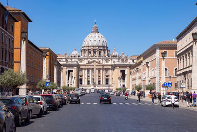 Via della conciliazione with st peter's basilica in vatican city