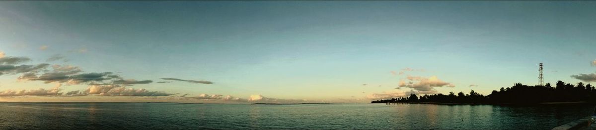 Scenic view of sea at sunset