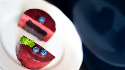 Close-up of cake served on plate