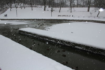 Scenic view of snow during winter