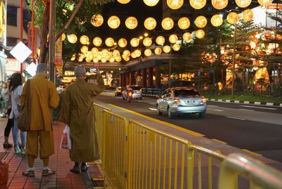 View of illuminated city