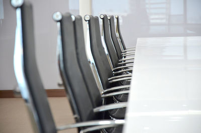 Close-up of empty seats